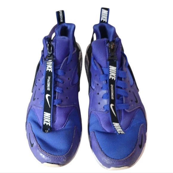AIR HUARACHE RUN PREMIUM ZIP TRAINERS PURPLE AND BLUE SNEAKERS SIZE 7.5 - Picture 3 of 12